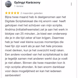 Voorbeeld rooster in de online omgeving van het Scriptielokaal