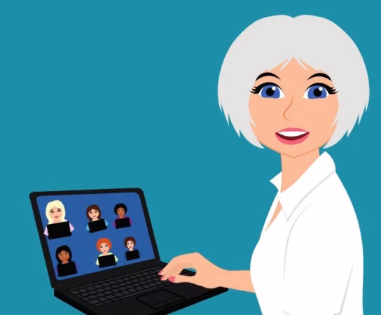 online aan het werk in het scriptielokaal